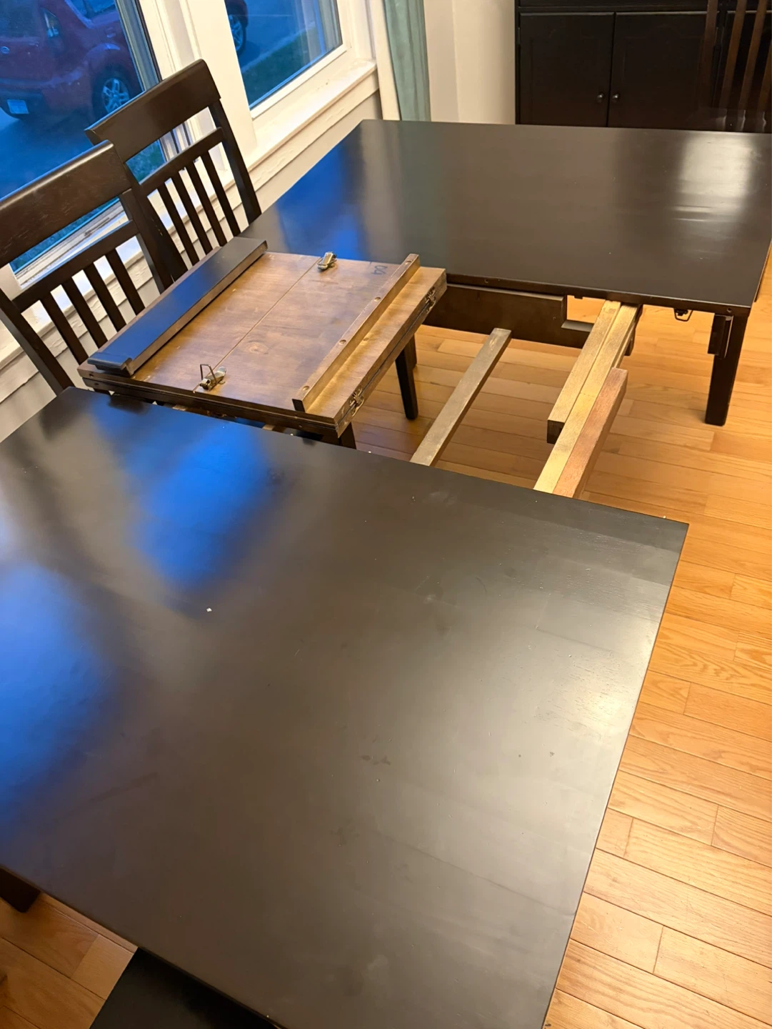 Dark Brown Extendable Dining Table with 6 Chairs - photo 5