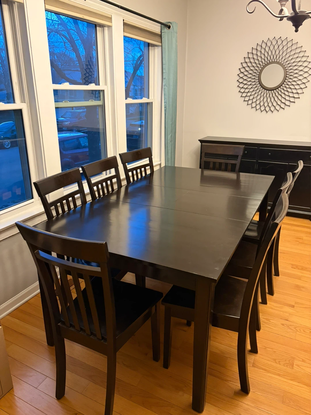 Dark Brown Extendable Dining Table with 6 Chairs - photo 3