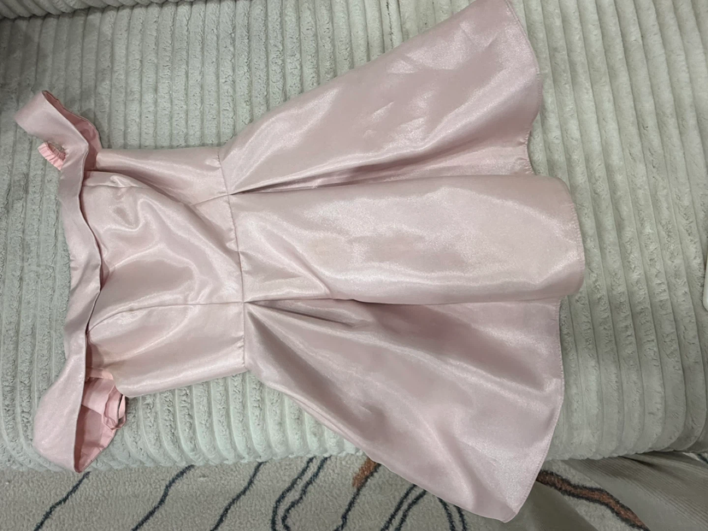 Pink Off-the-Shoulder Satin Dress - photo 3