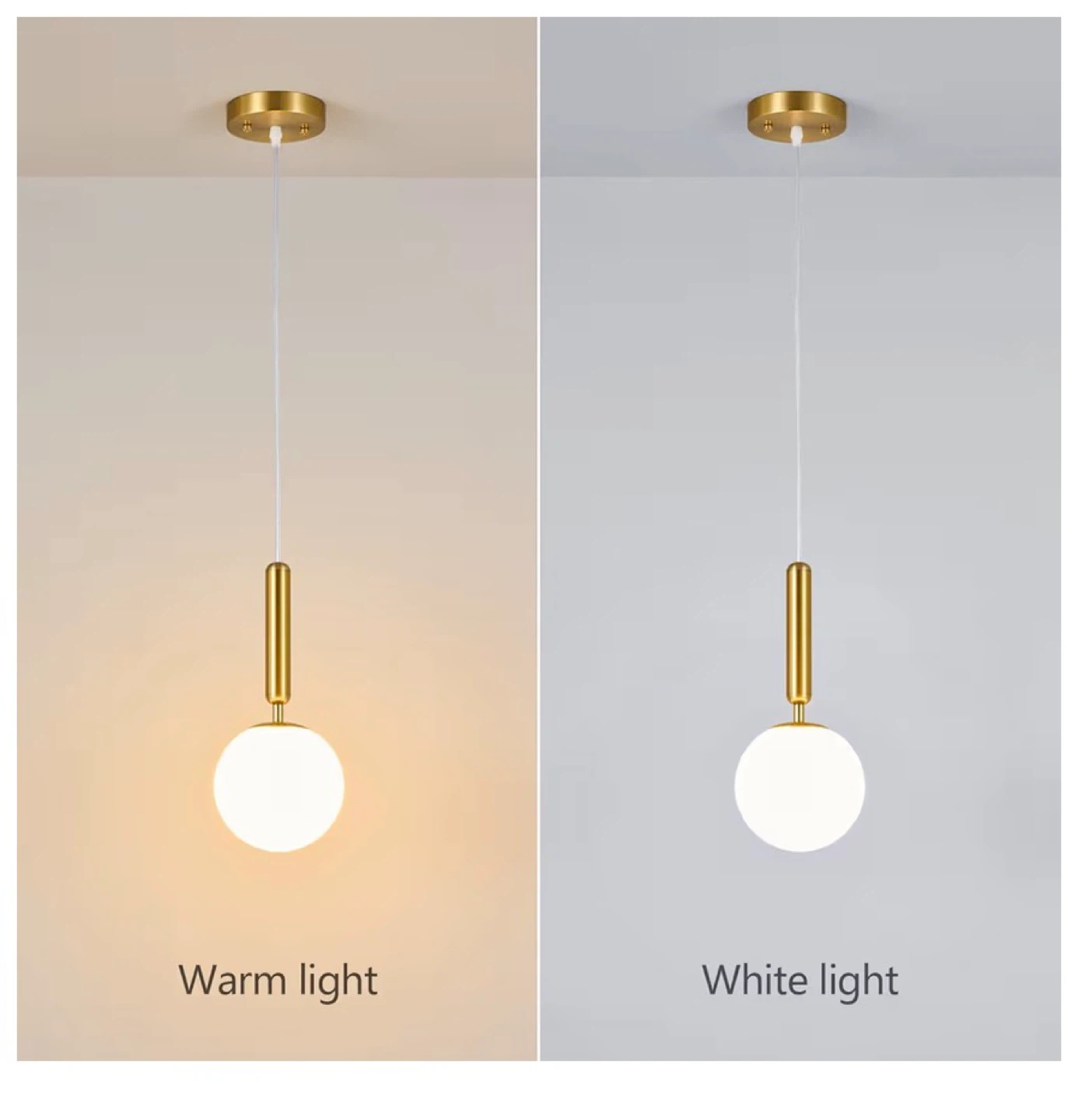 Modern Gold Globe Pendant Light Fixture Set (2 Pack) S2M - photo 5