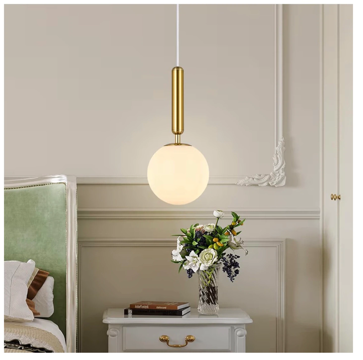 Modern Gold Globe Pendant Light Fixture Set (2 Pack) S2M - photo 3