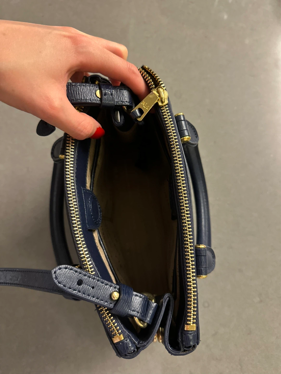 Ralph Lauren Small Navy Leather Bag - photo 2