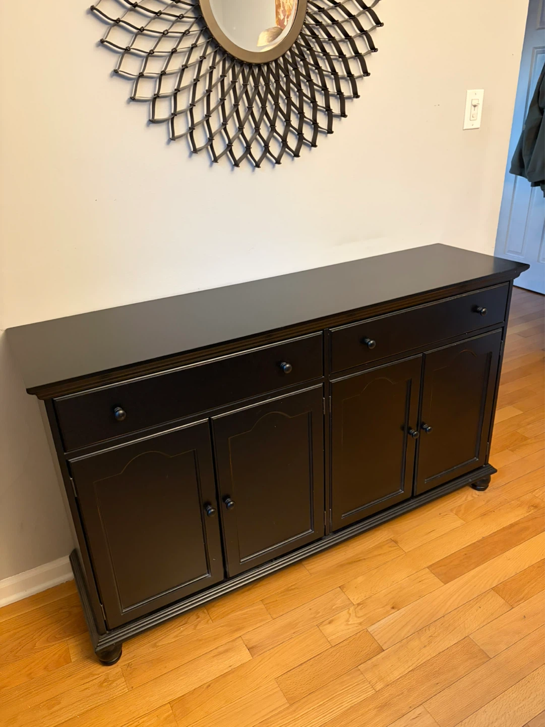 Dark brown Buffet/Sideboard with 4 Doors and 3 Drawers