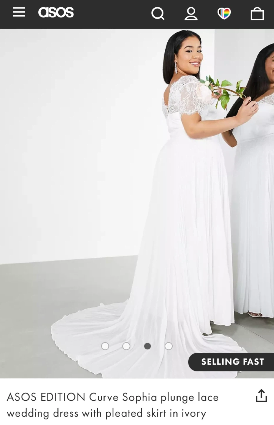 ASOS EDITION Curve Sophia Lace Wedding Dress Ivory - photo 2