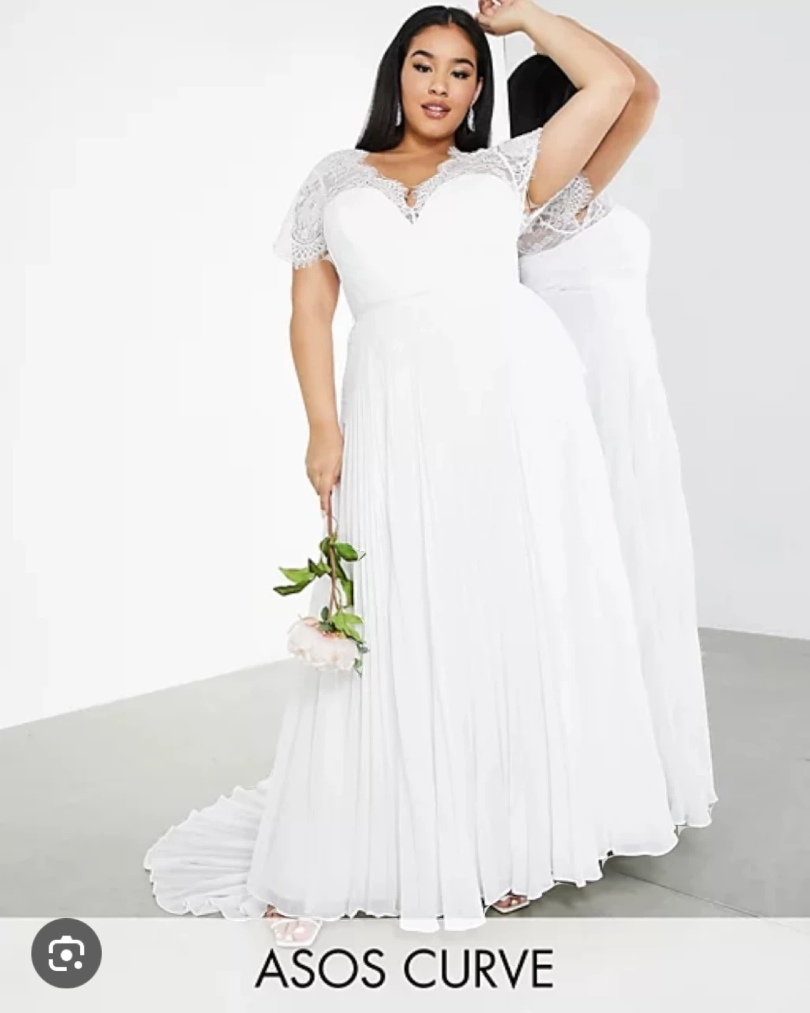 ASOS EDITION Curve Sophia Lace Wedding Dress Ivory