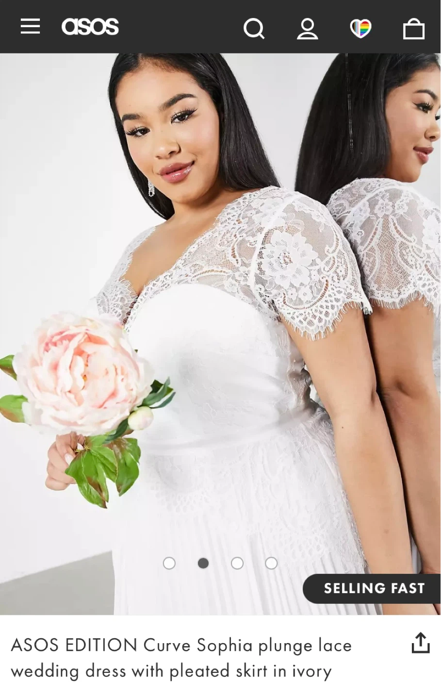 ASOS EDITION Curve Sophia Lace Wedding Dress Ivory - photo 4
