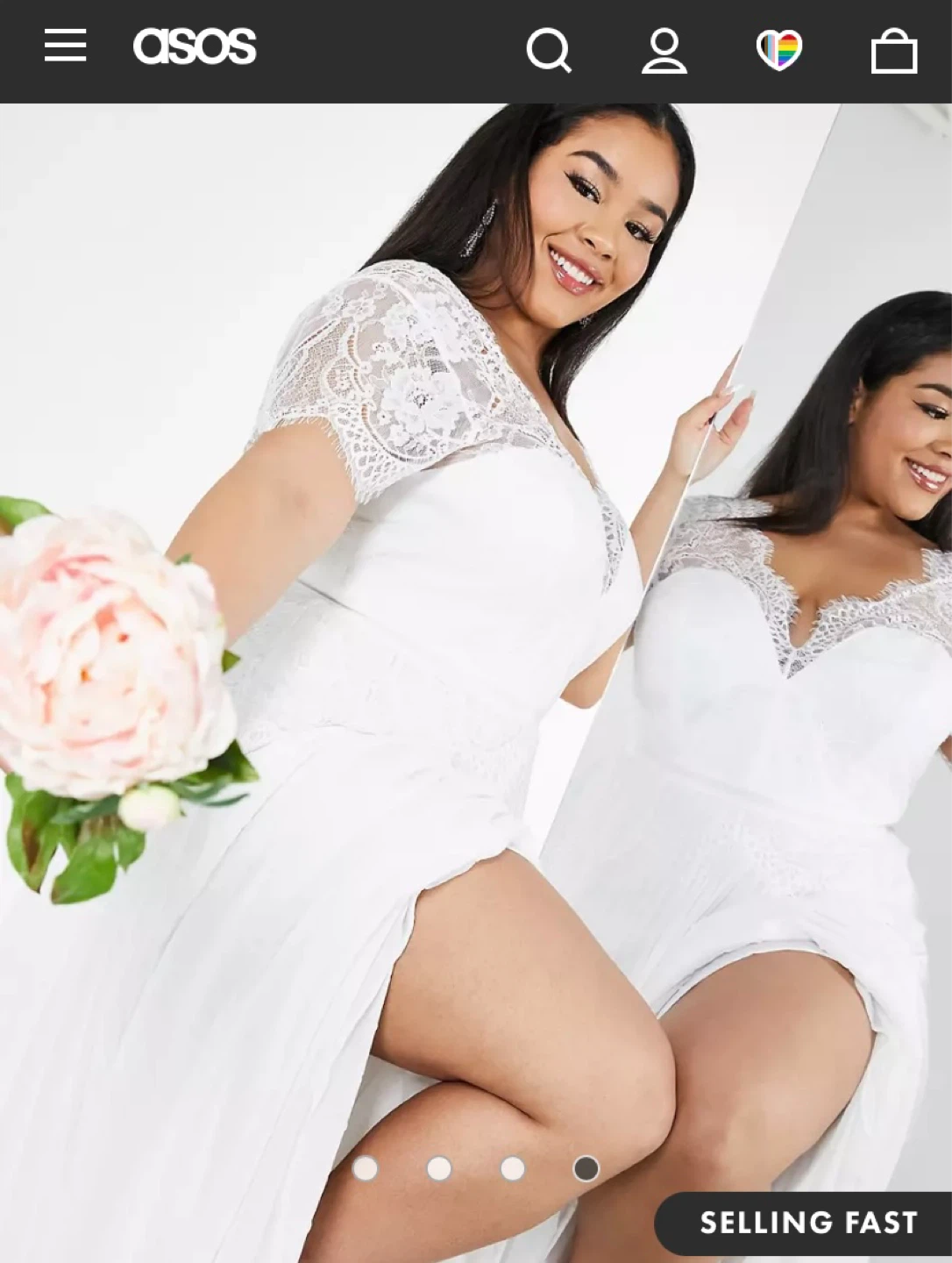 ASOS EDITION Curve Sophia Lace Wedding Dress Ivory - photo 3