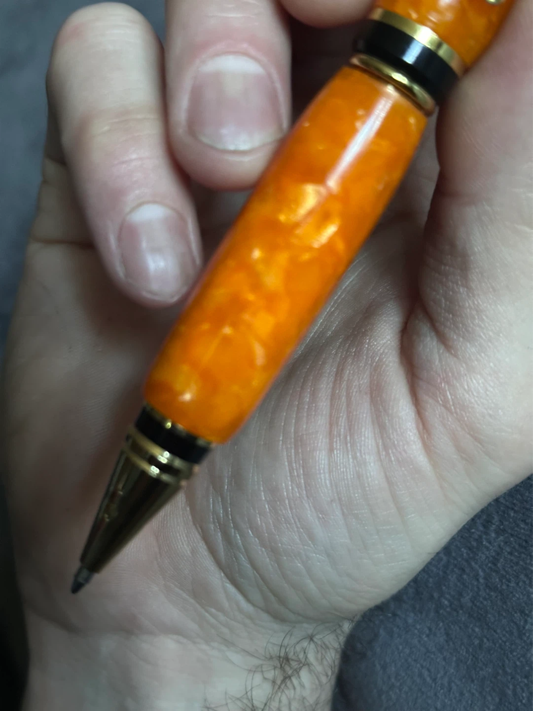 This Orange acrylic twist refillable pen - photo 3