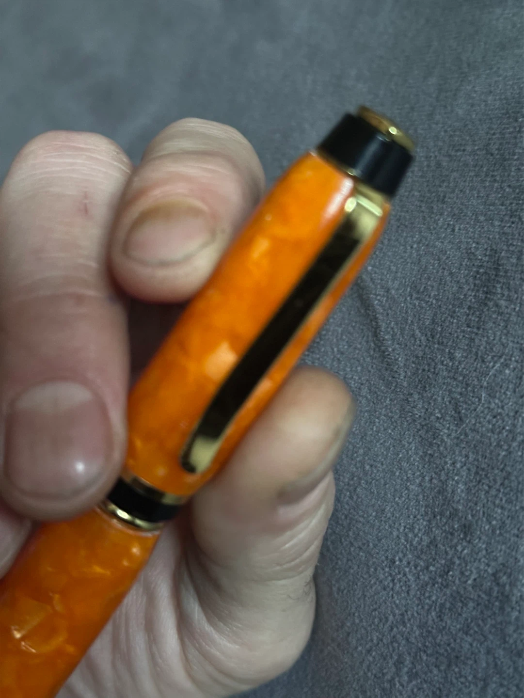 This Orange acrylic twist refillable pen - photo 4
