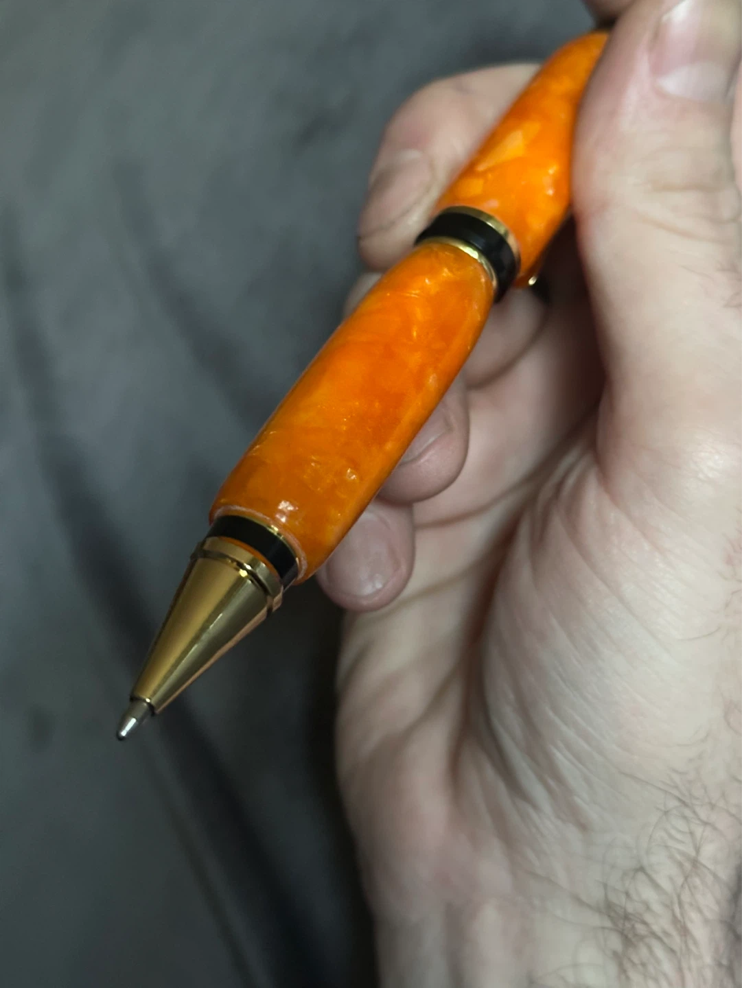 This Orange acrylic twist refillable pen - photo 2