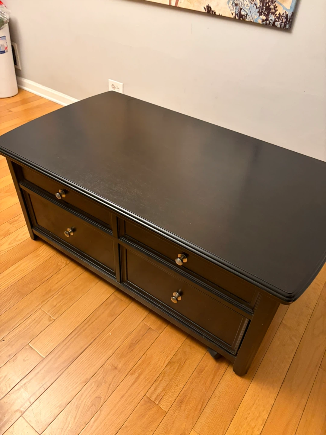 Dark brown Lift Top Coffee Table with Storage - photo 3