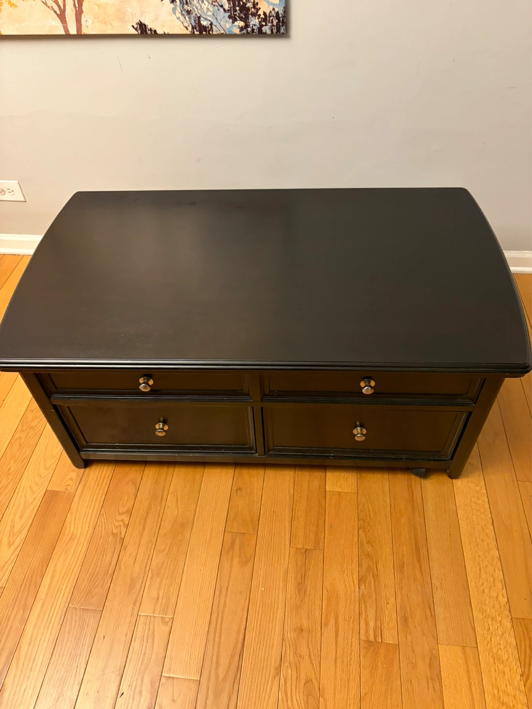 Dark brown Lift Top Coffee Table with Storage