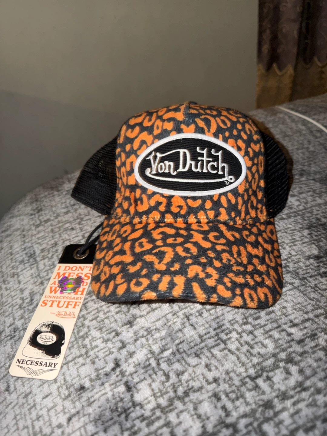 Von Dutch Leopard Print Trucker Hat