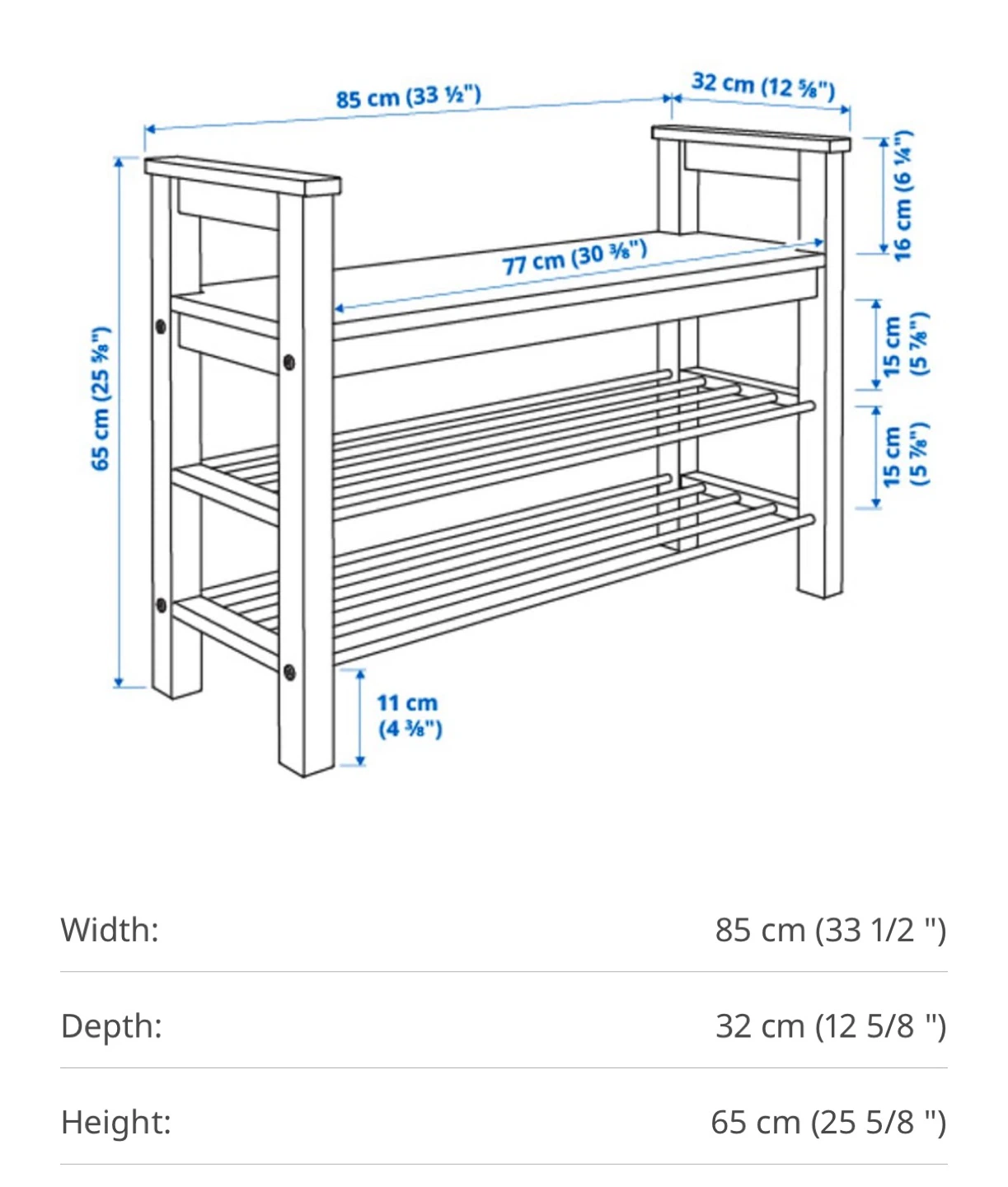 IKEA Hemnes Black Shoe Bench with Storage - photo 2