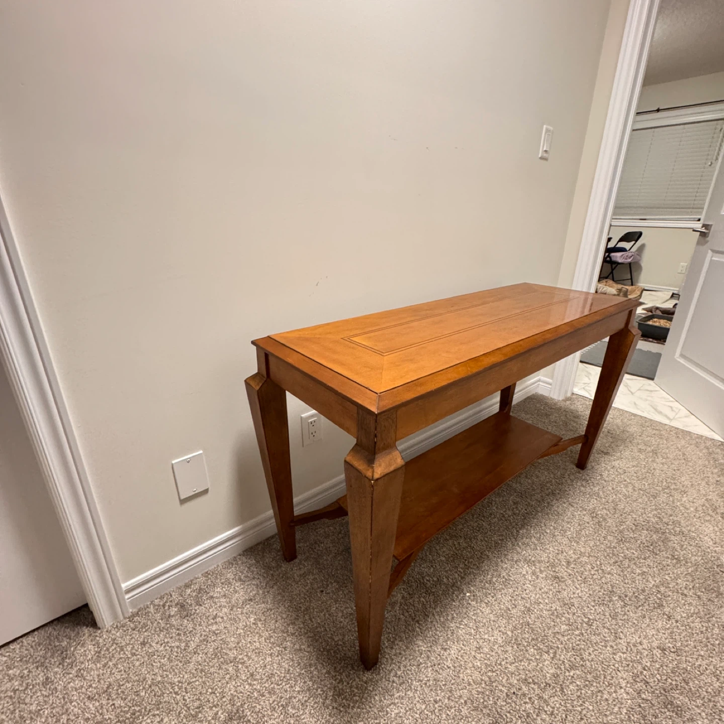 Wooden Console Table with Shelf
