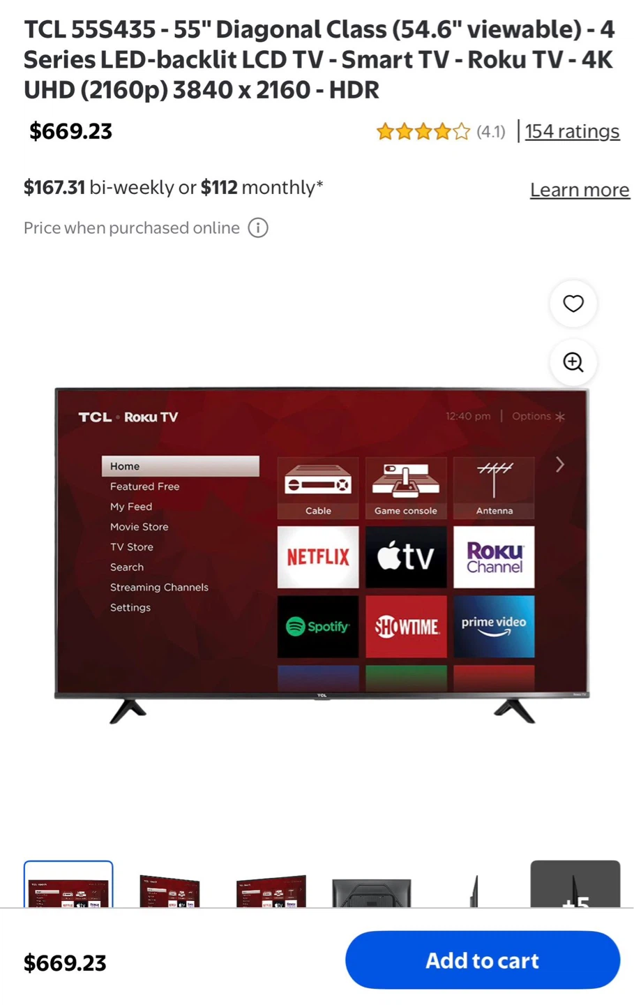 TV for sale 55 TCL Roku Smart TV 4K UHD HDR with box - photo 3