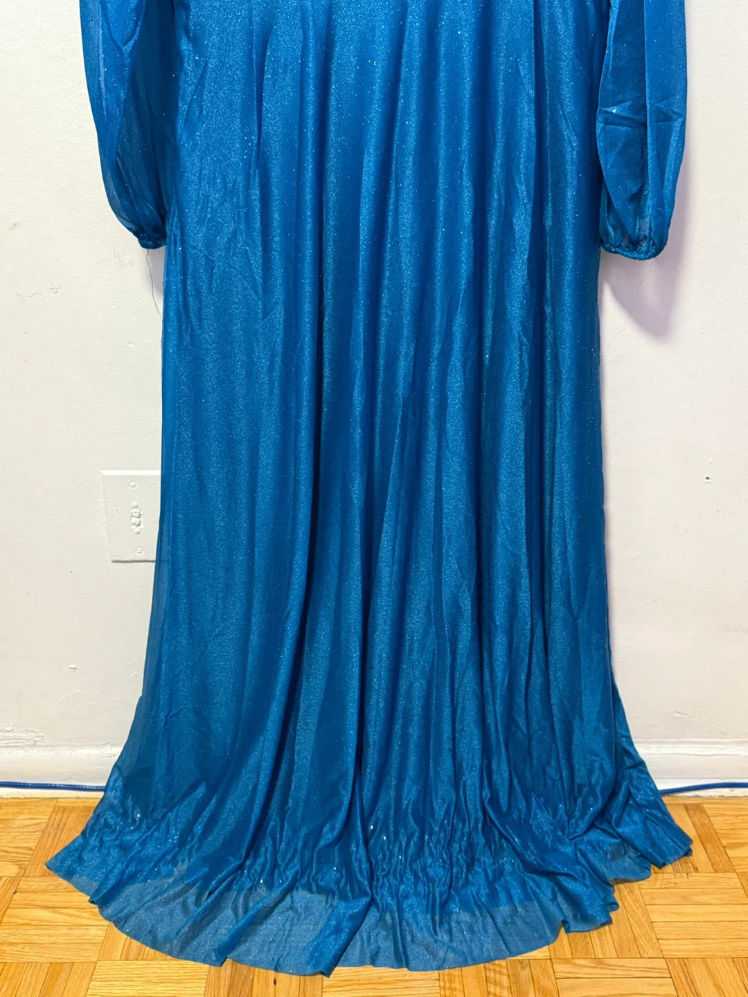 Sparkly Blue Long-Sleeve Maxi Dress - photo 5