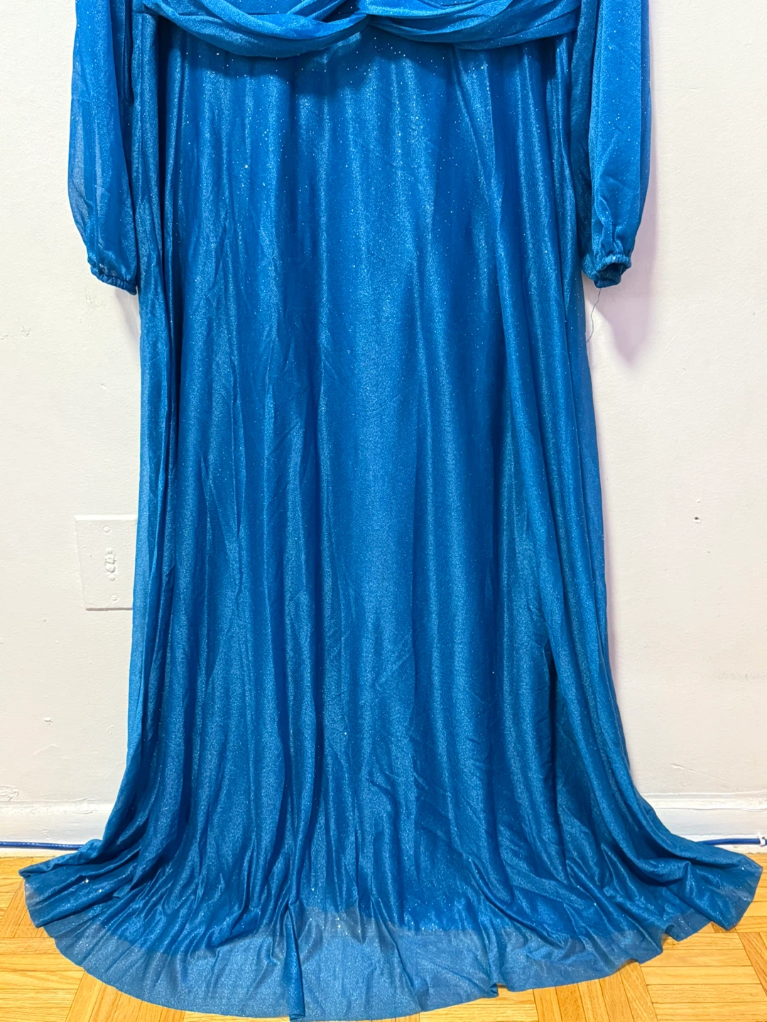 Sparkly Blue Long-Sleeve Maxi Dress - photo 2