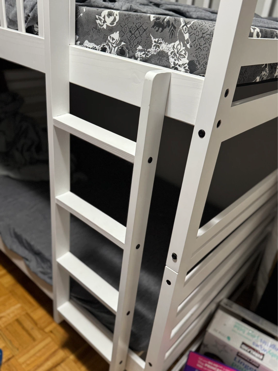 White Twin over Twin Bunk Bed with Drawer - photo 3