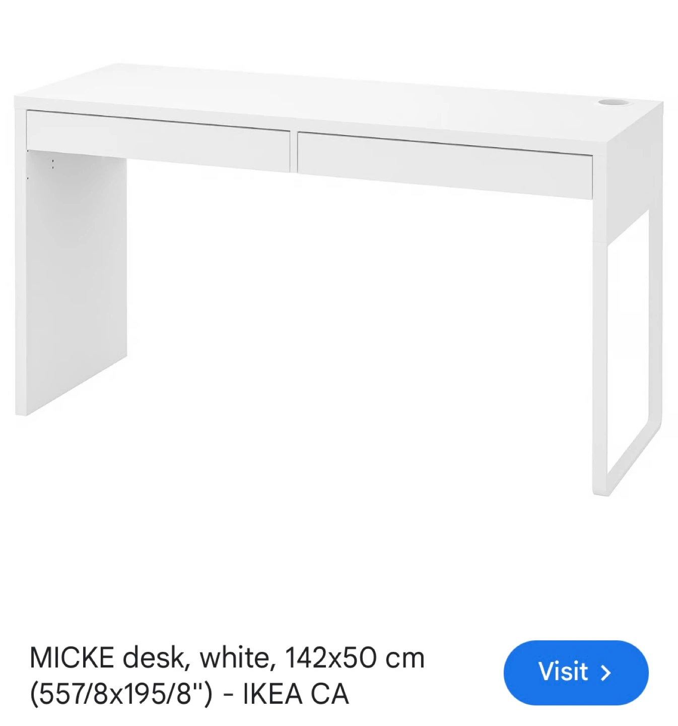 IKEA White Desk with Two Drawers - photo 3