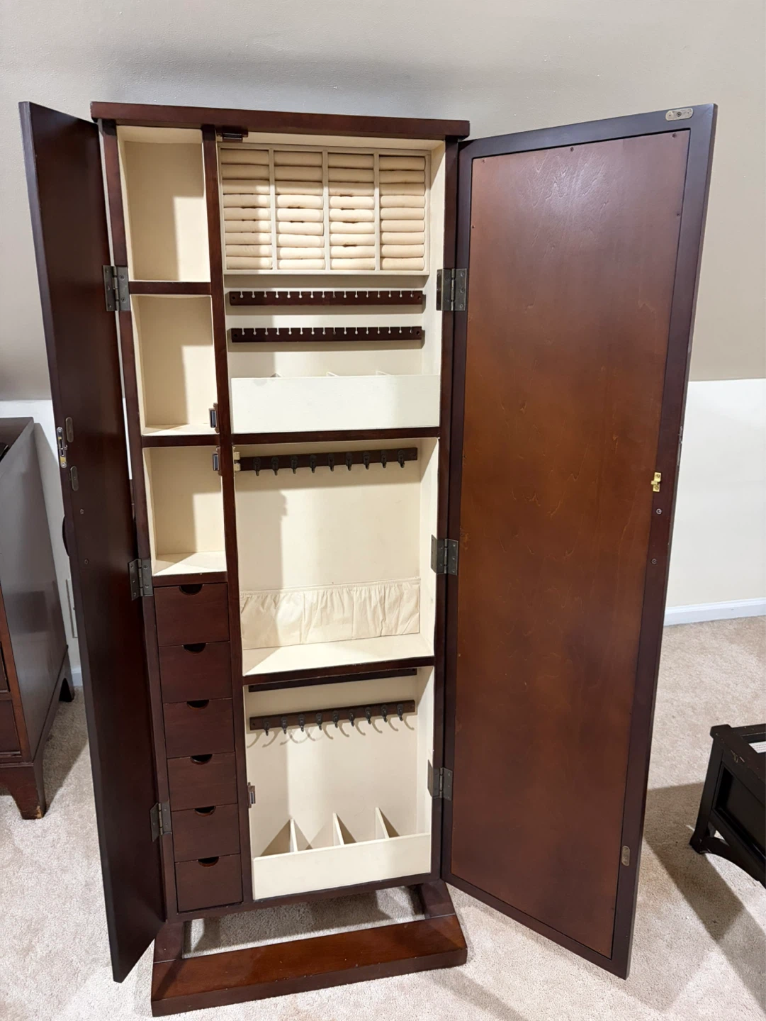 Wooden Jewelry Armoire with Mirror - photo 2