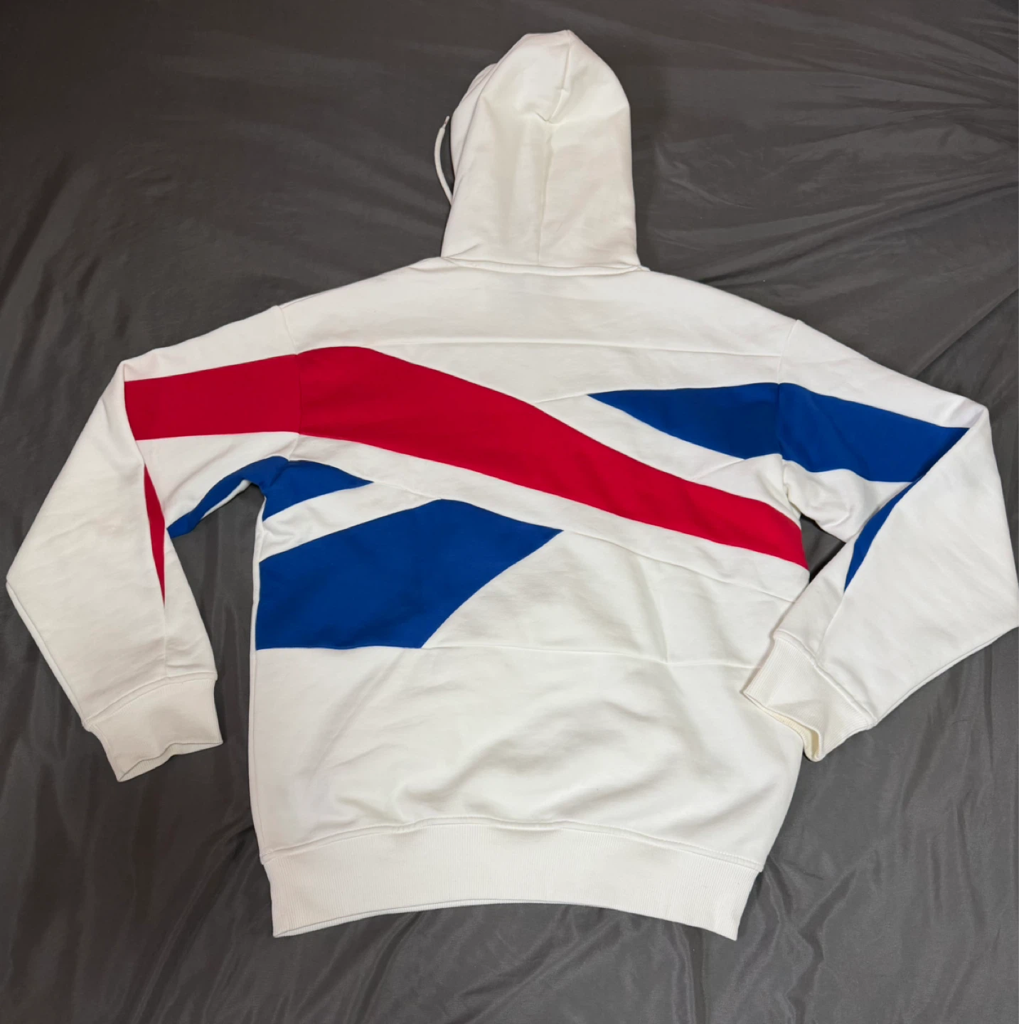 Reebok White Hoodie with Red and Blue Accents - photo 2