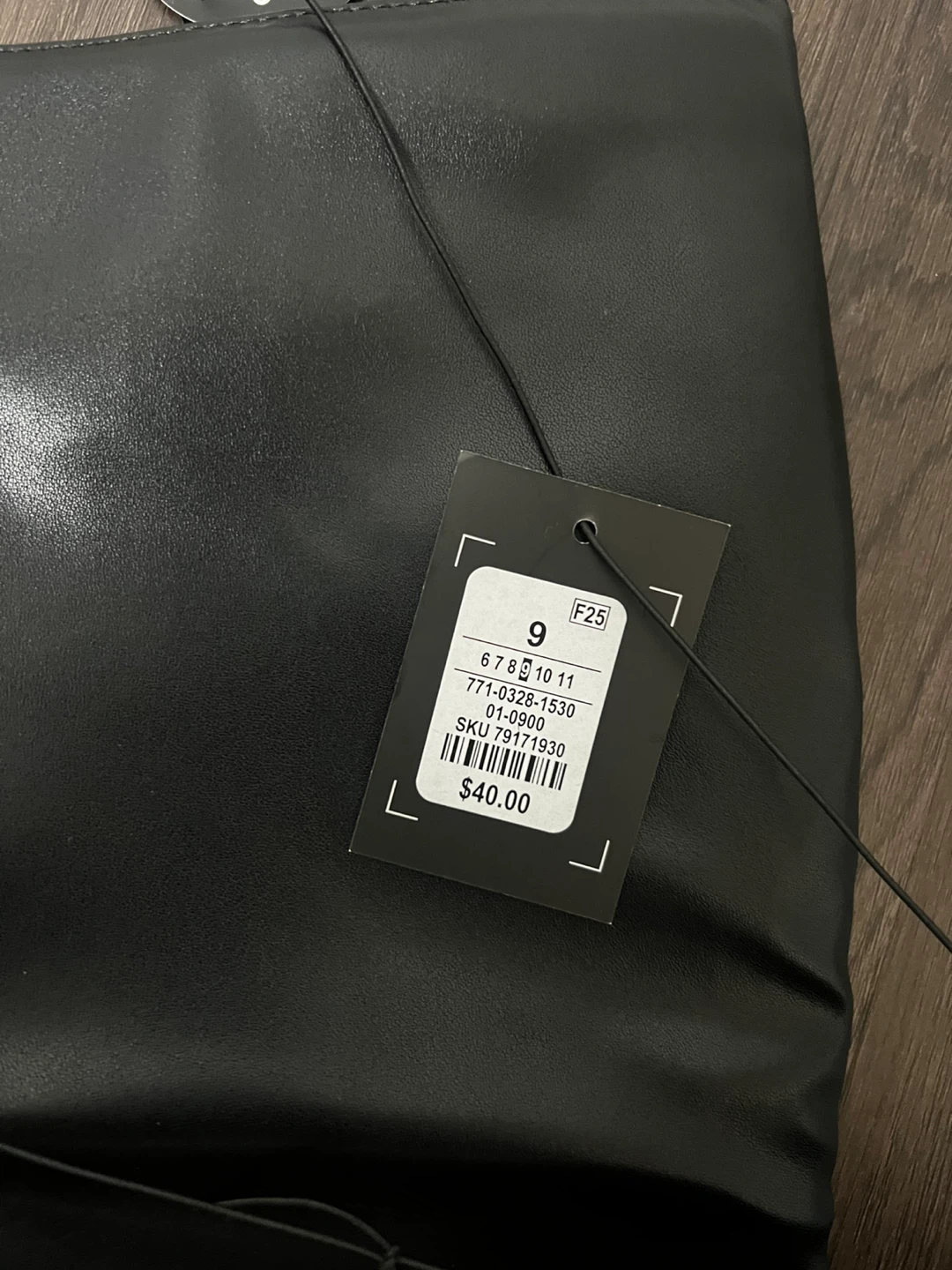 Black Faux Leather Tall Boots - Size 9 - photo 3