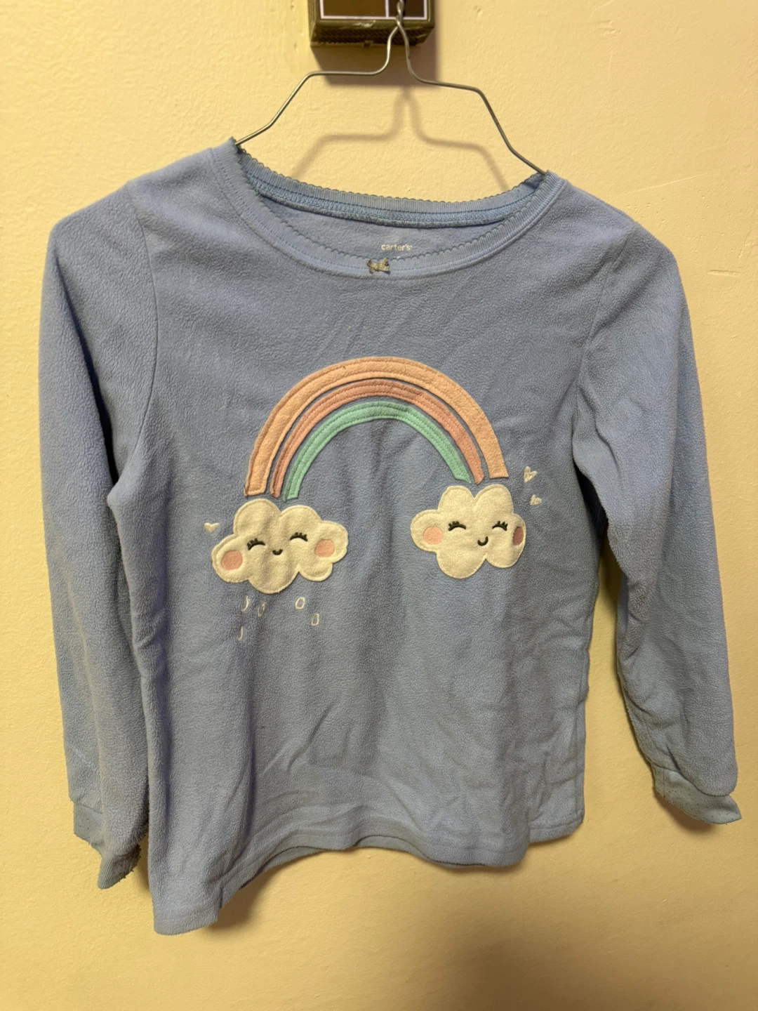 Carter's Blue Rainbow Fleece Pajamas Size 10