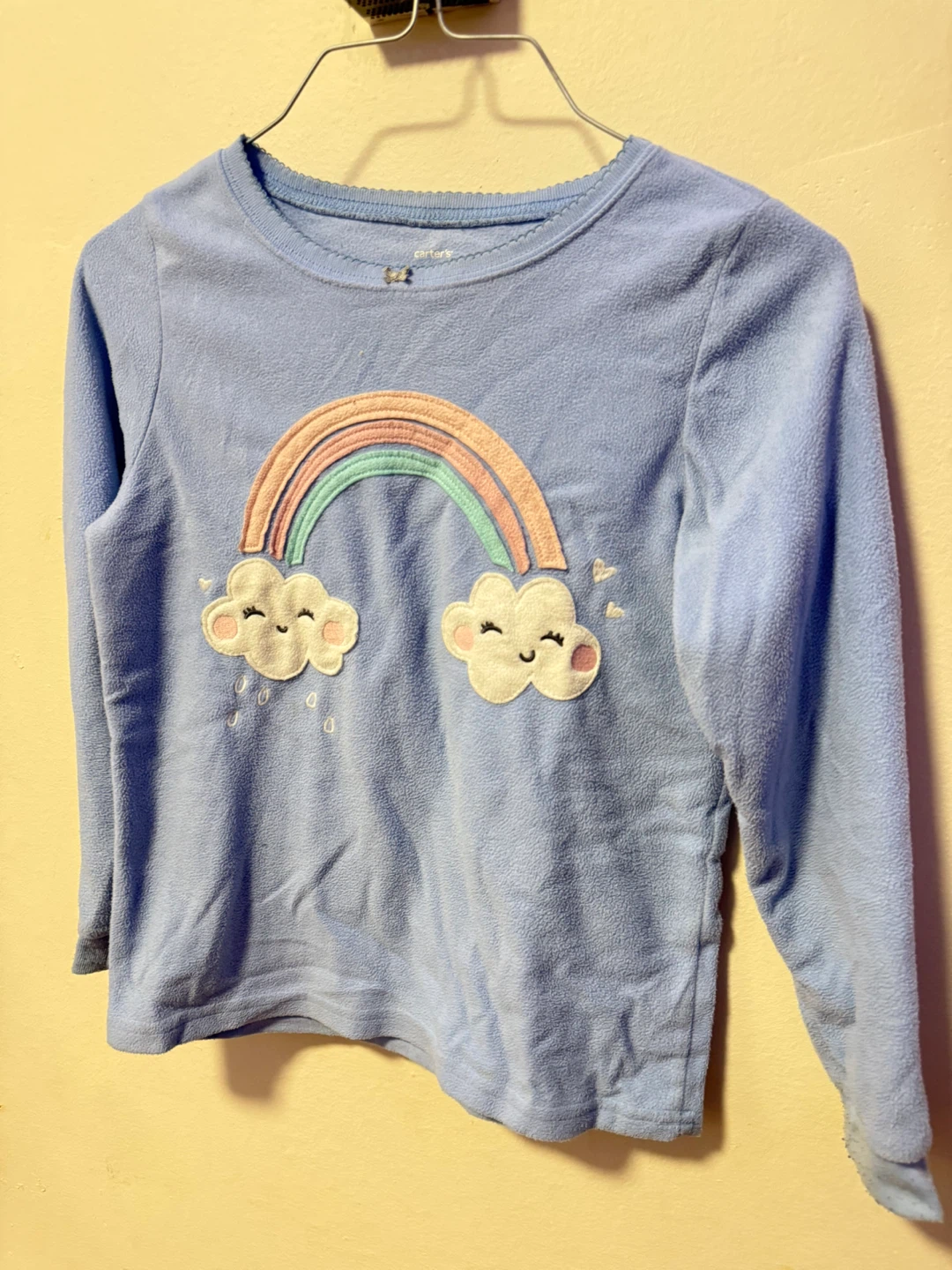 Carter's Blue Rainbow Fleece Pajamas Size 10 - photo 2