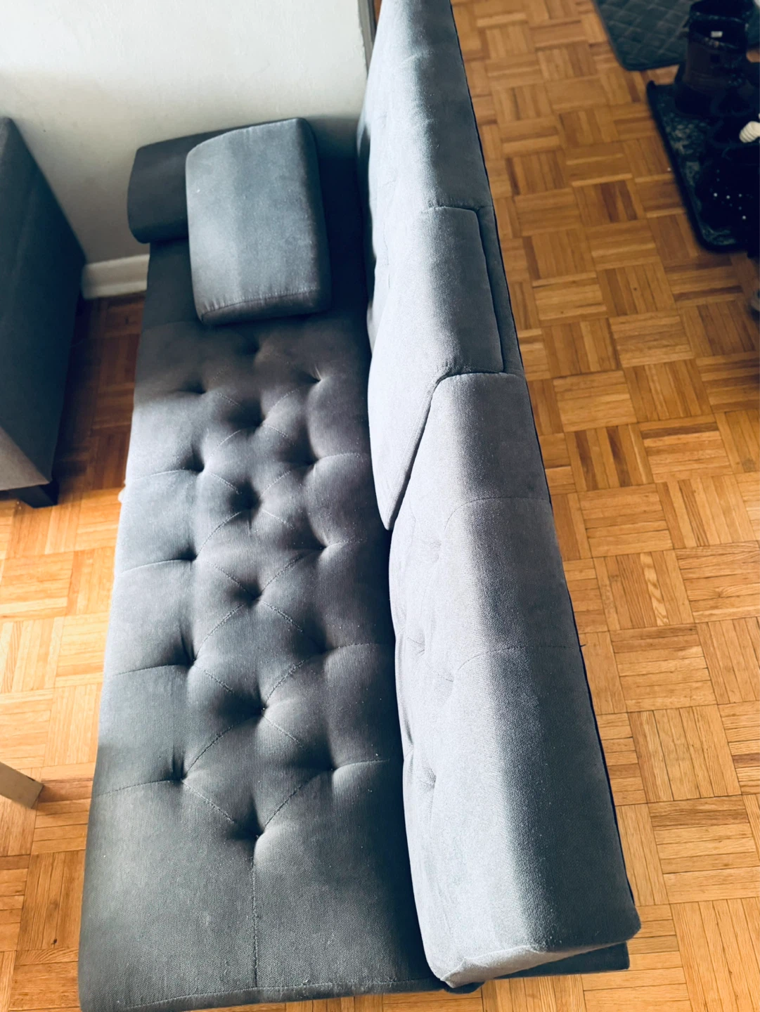 Grey Tufted Sofa Bed