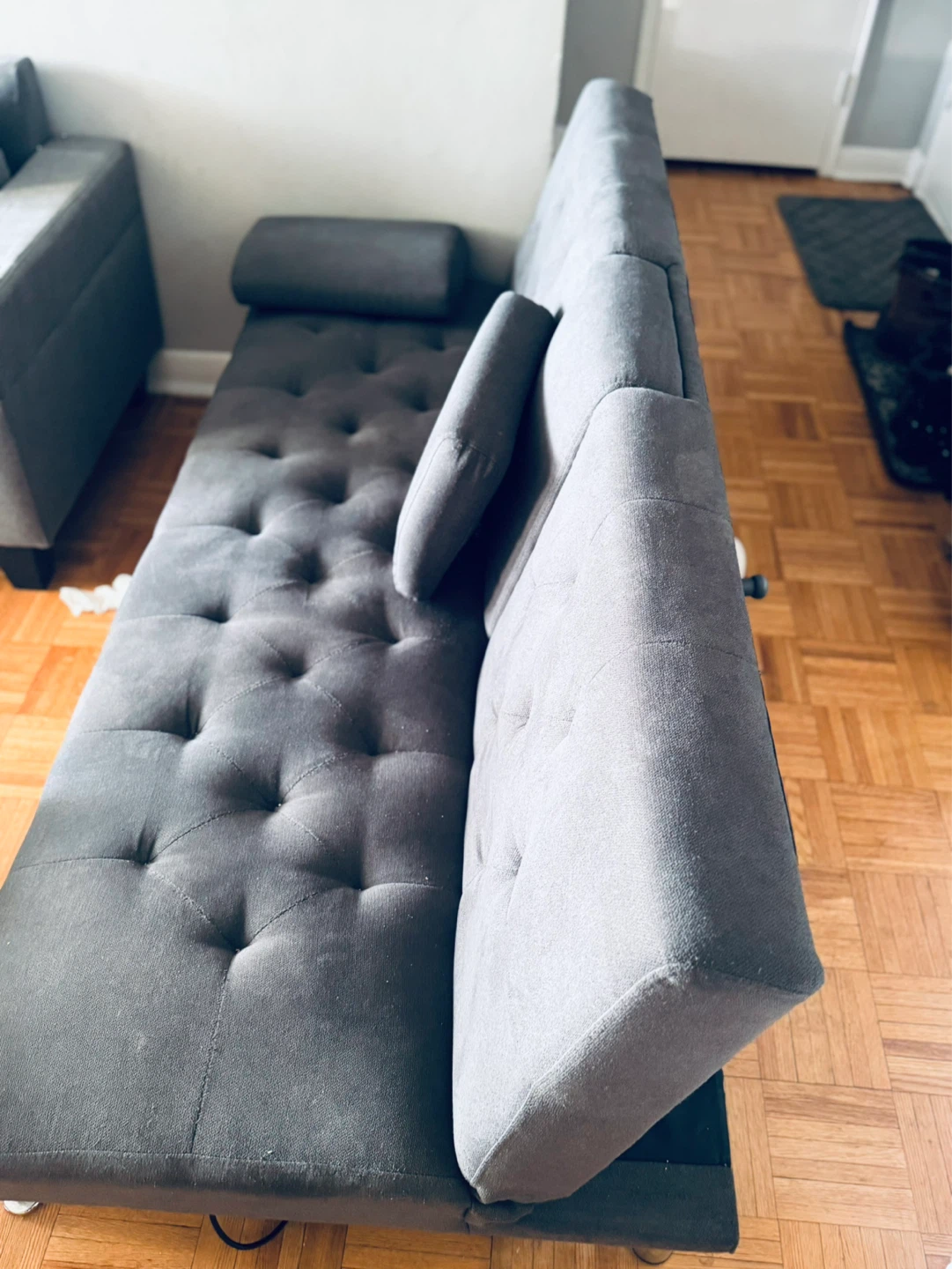 Grey Tufted Sofa Bed - photo 2