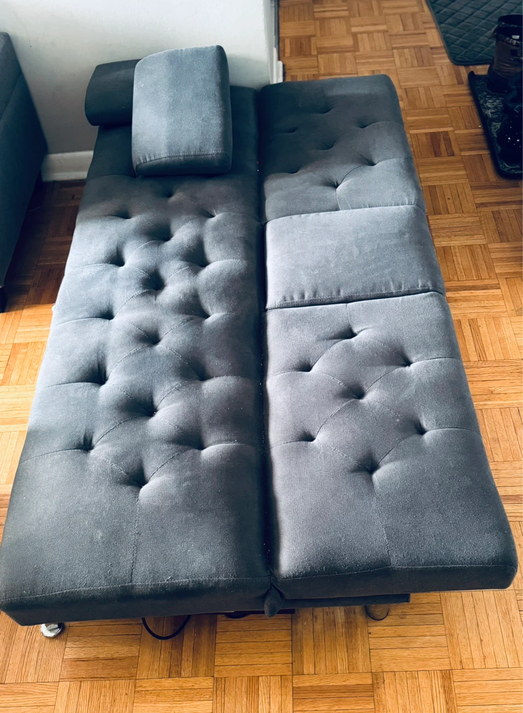 Grey Tufted Sofa Bed - photo 3
