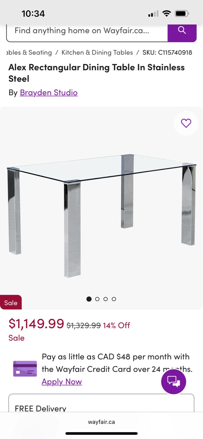 Rectangular Glass Dining Table with Chrome legs - photo 2