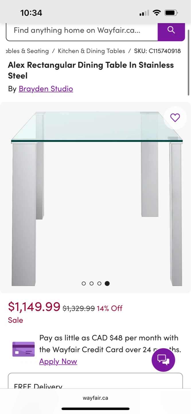 Rectangular Glass Dining Table with Chrome legs - photo 4