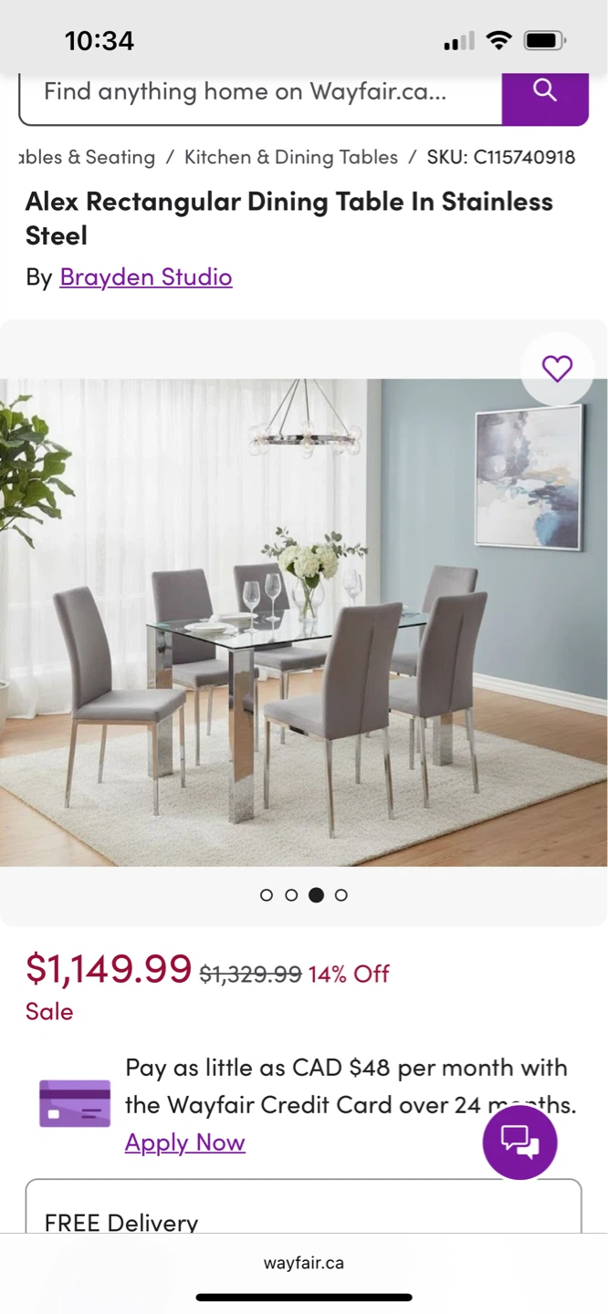 Rectangular Glass Dining Table with Chrome legs - photo 5