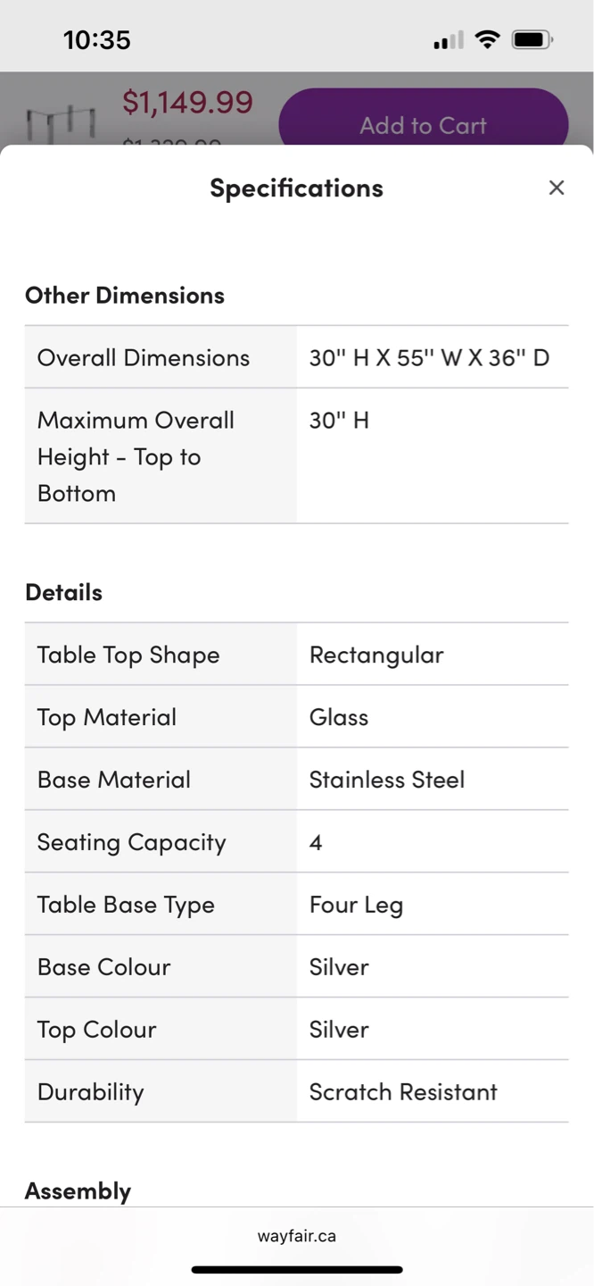 Rectangular Glass Dining Table with Chrome legs - photo 3