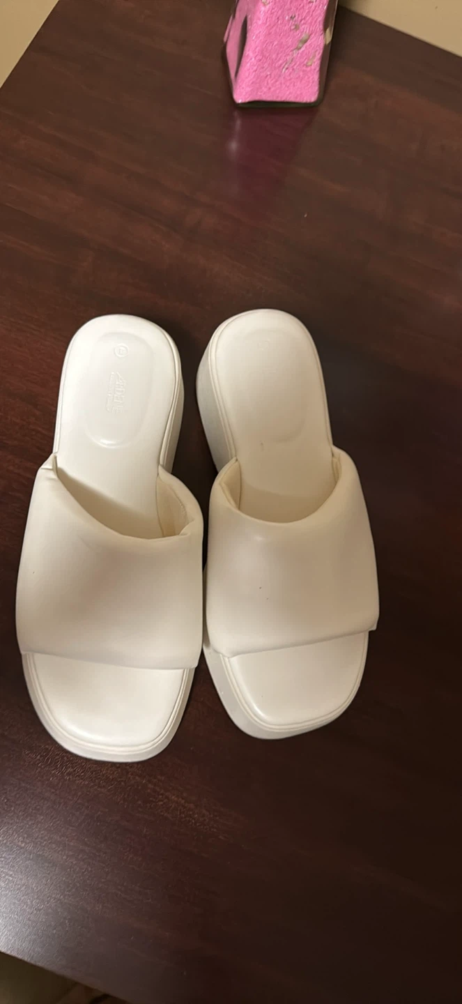 White Ardene Wedge Sandals