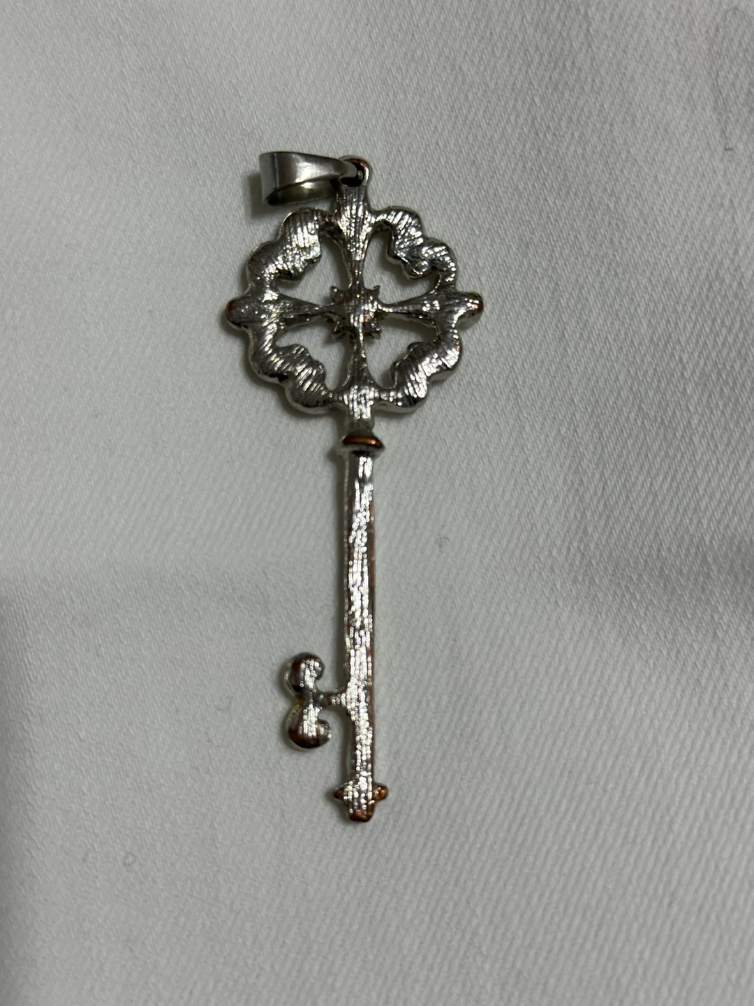 Key Pendant Necklace with Rhinestones - photo 2