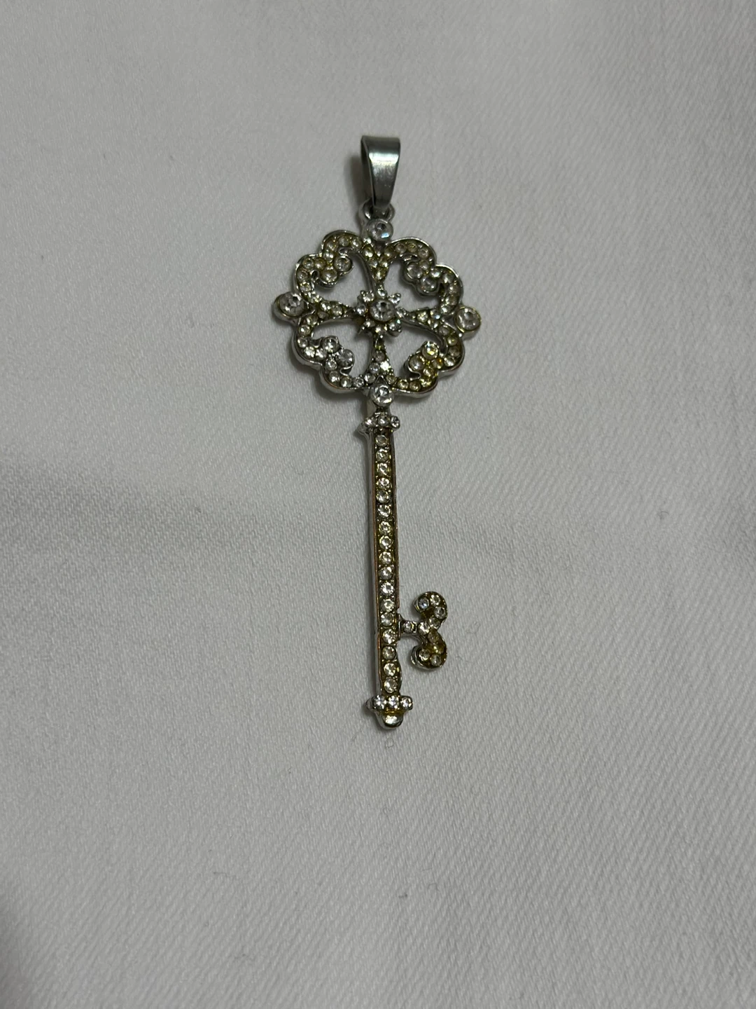 Key Pendant Necklace with Rhinestones - photo 3