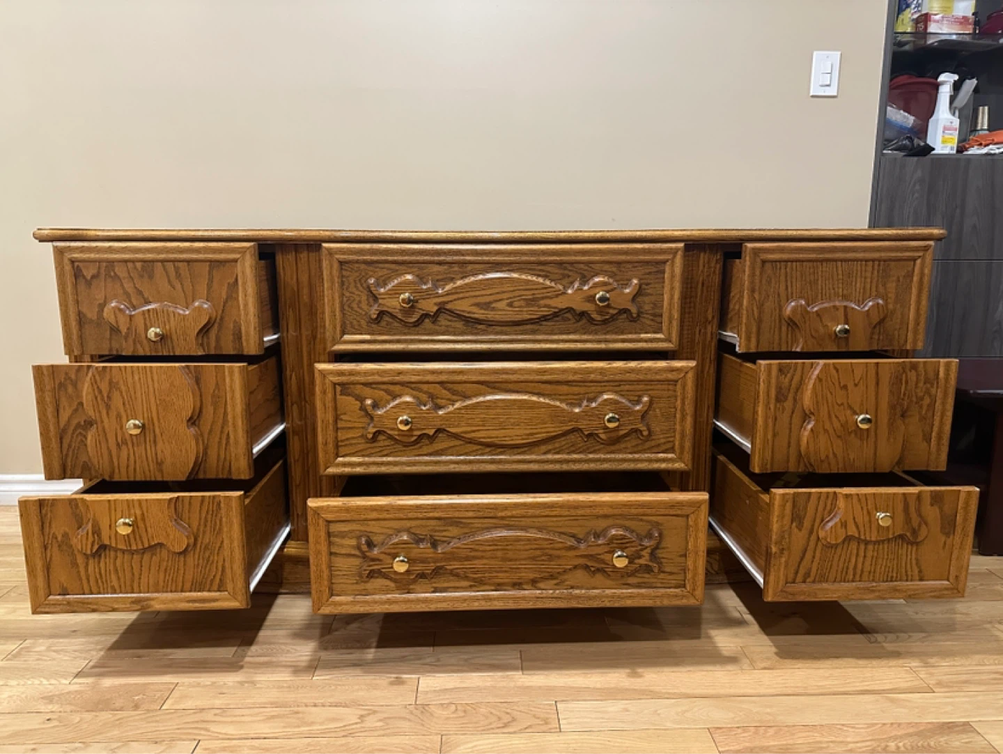 Stunning Vintage Custom Solid Oak Wood Dresser (CAN DELIVER) - photo 2