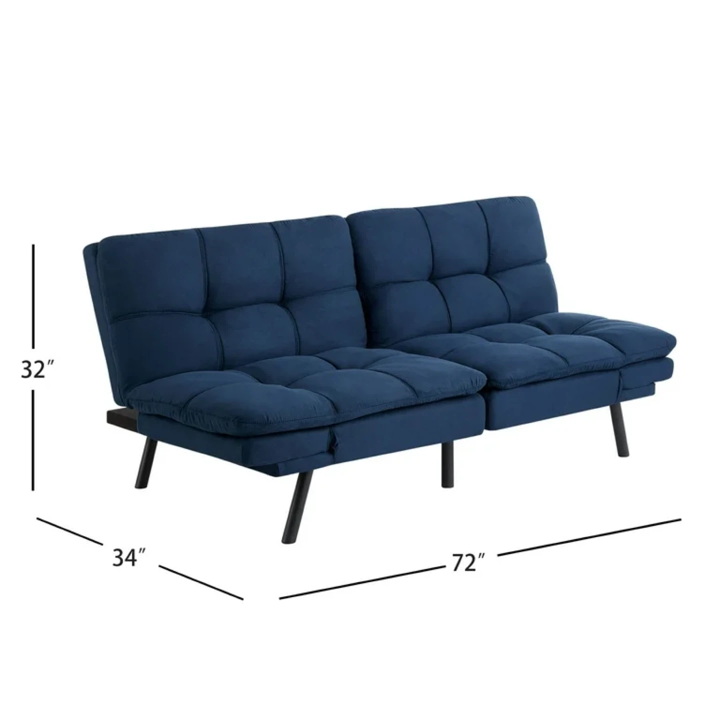 Blue Futon Sofa - 72" Length - photo 5