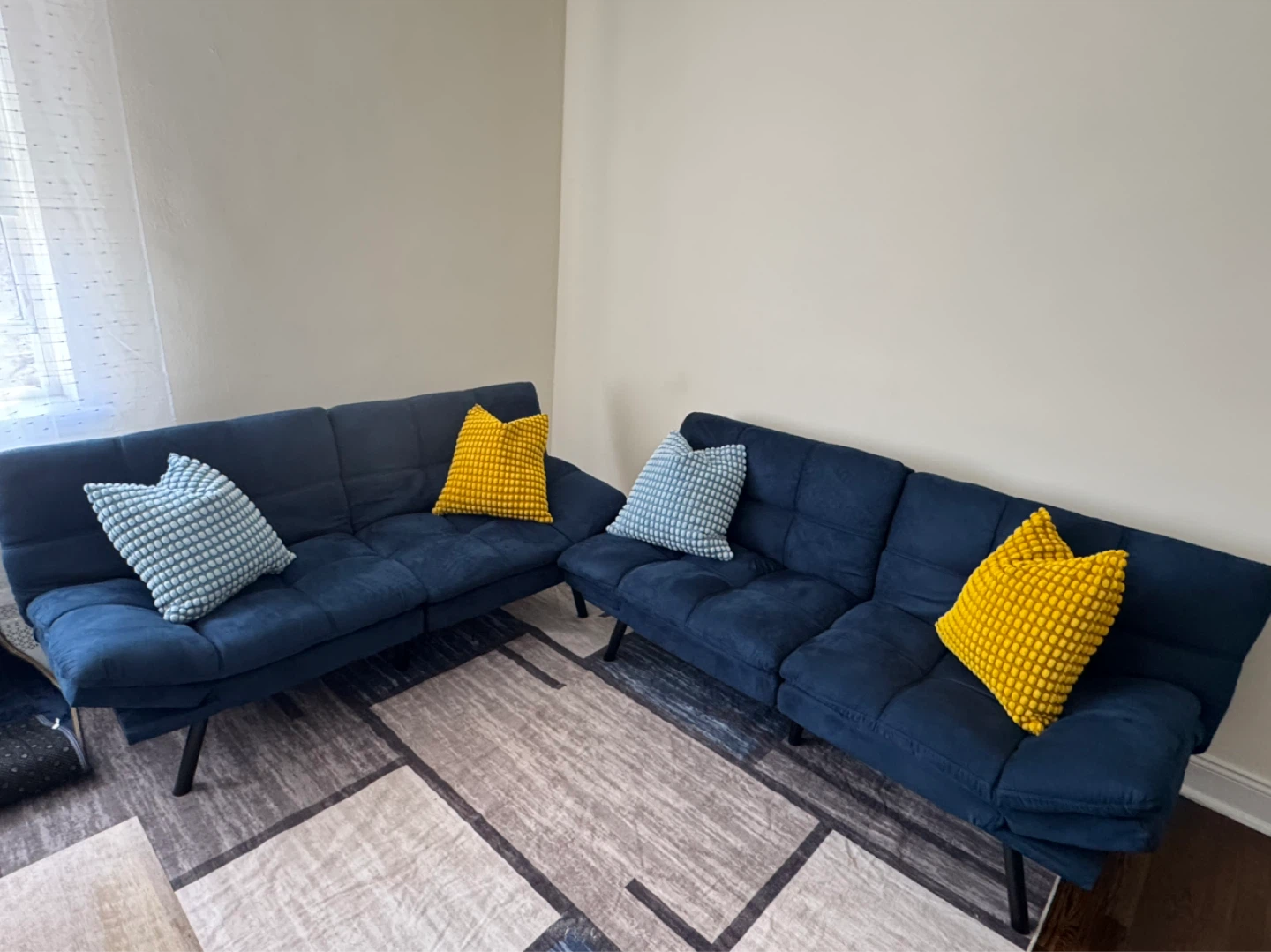 Blue Futon Sofa - 72" Length - photo 3