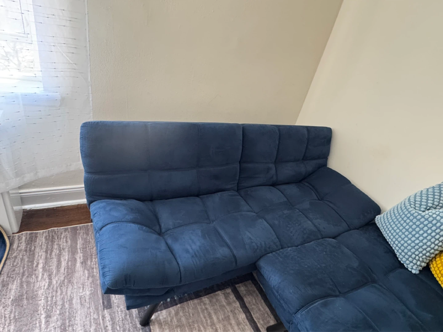 Blue Futon Sofa - 72" Length - photo 4