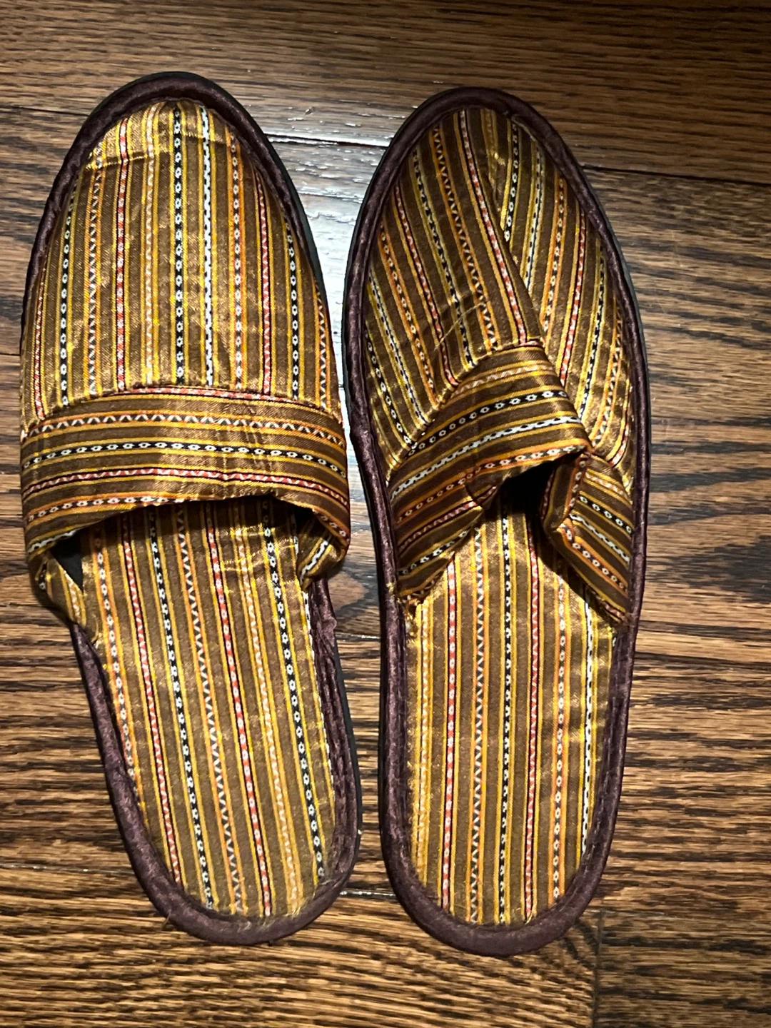 3 unisex Striped sleeping Slippers - Brown/Gold - photo 4