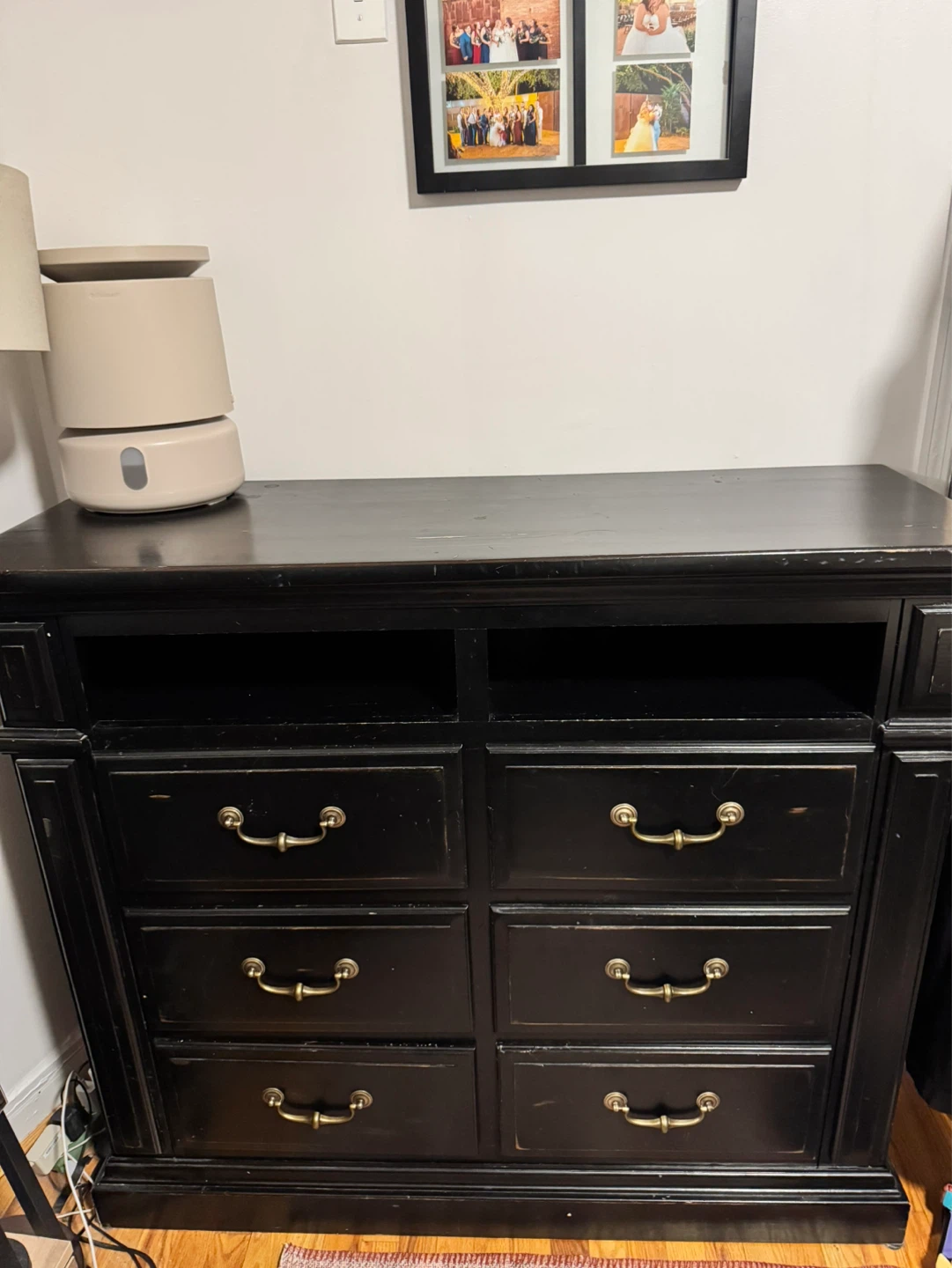 Real wood black dresser