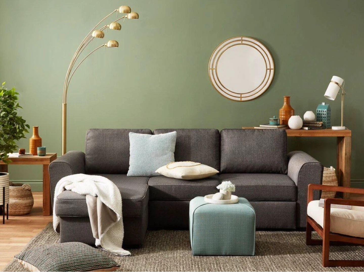 Grey Sectional Sofa Bed with Storage (Structube Berto) - photo 5