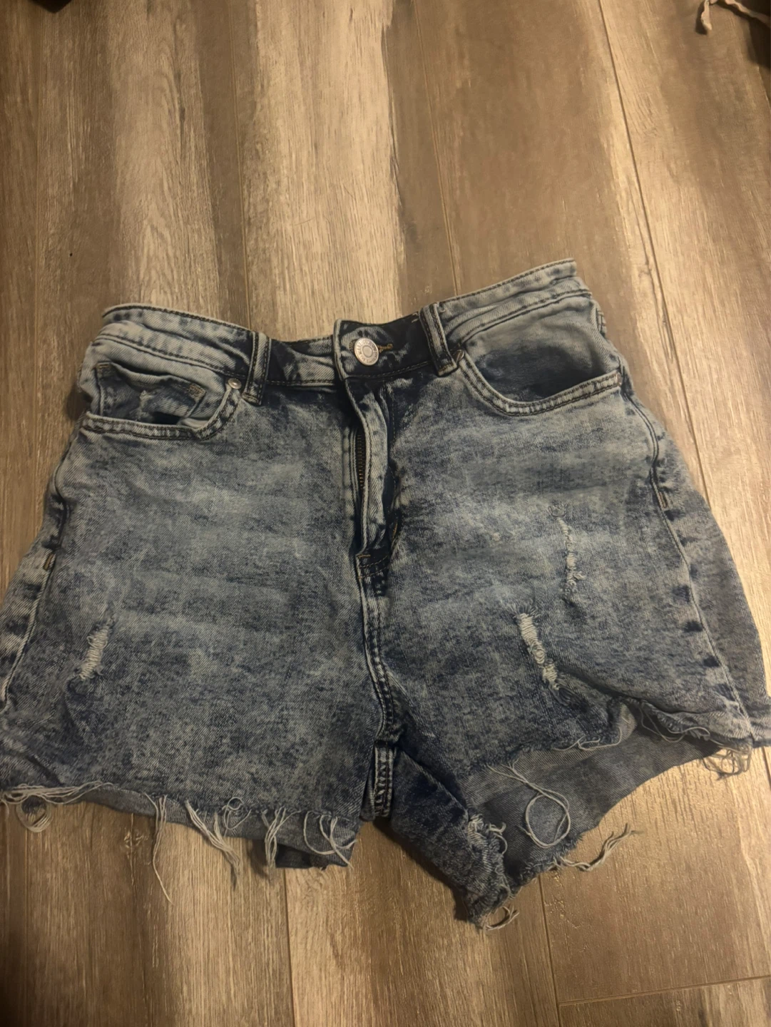 Warehouse One Acid Wash Denim Shorts Size 4 - photo 4