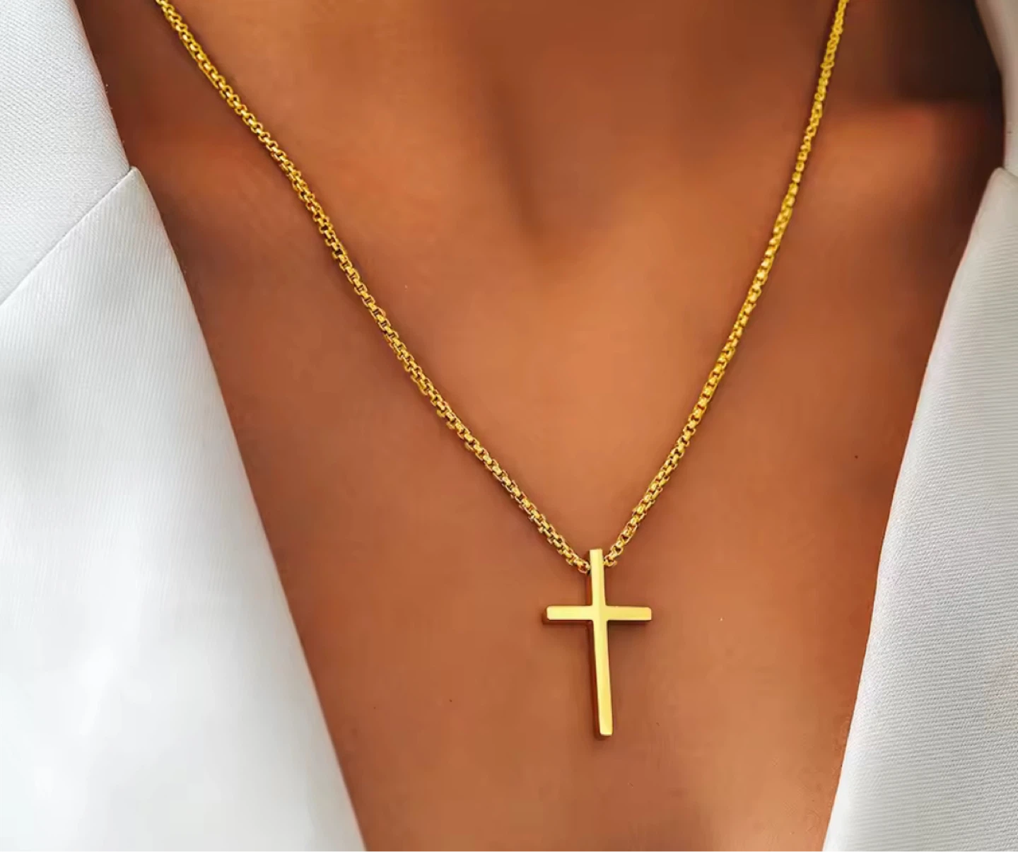 18K Gold Cross Necklace