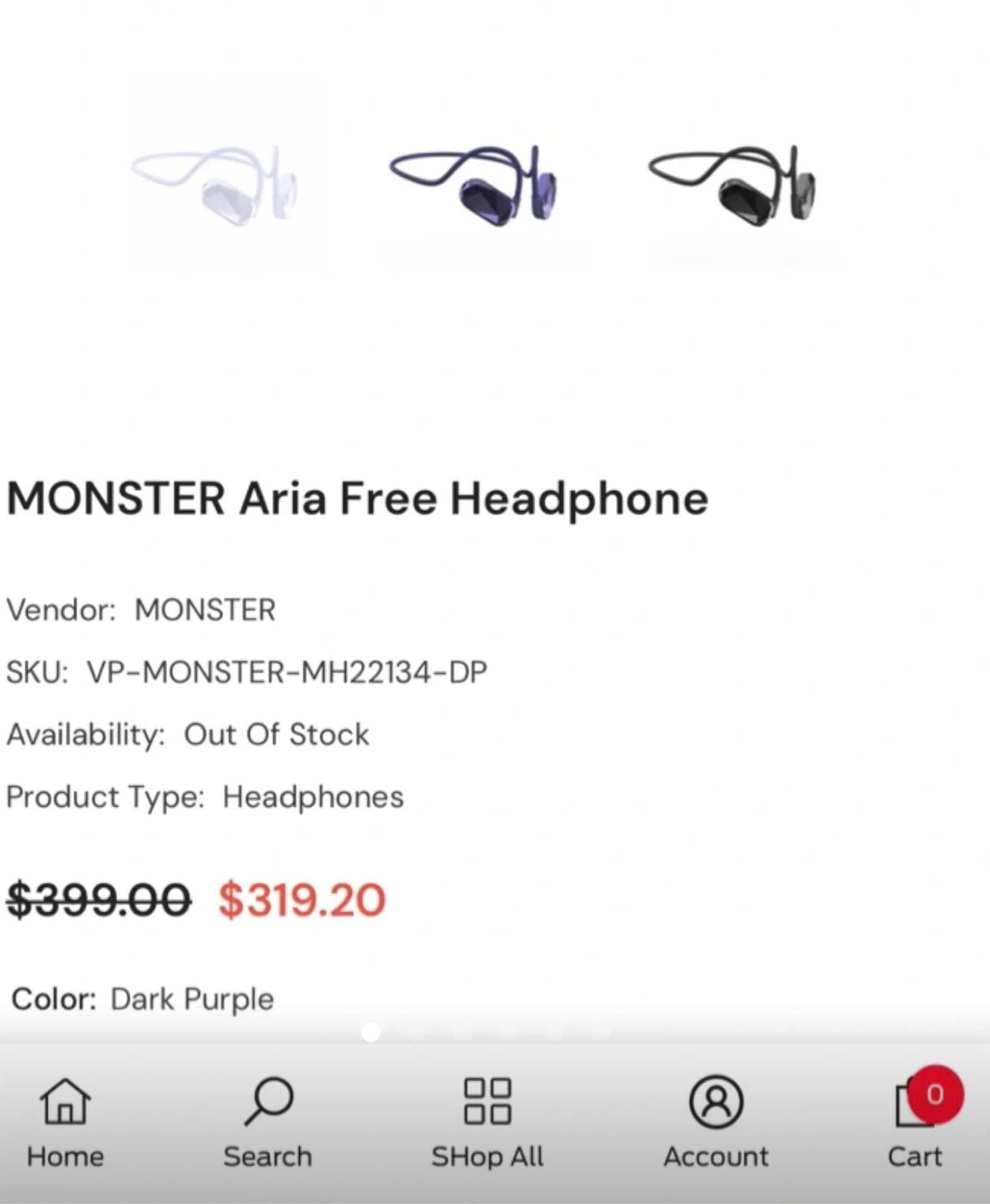 Brand New Monster Aria Free Air Conduction Sports Headphones - photo 2