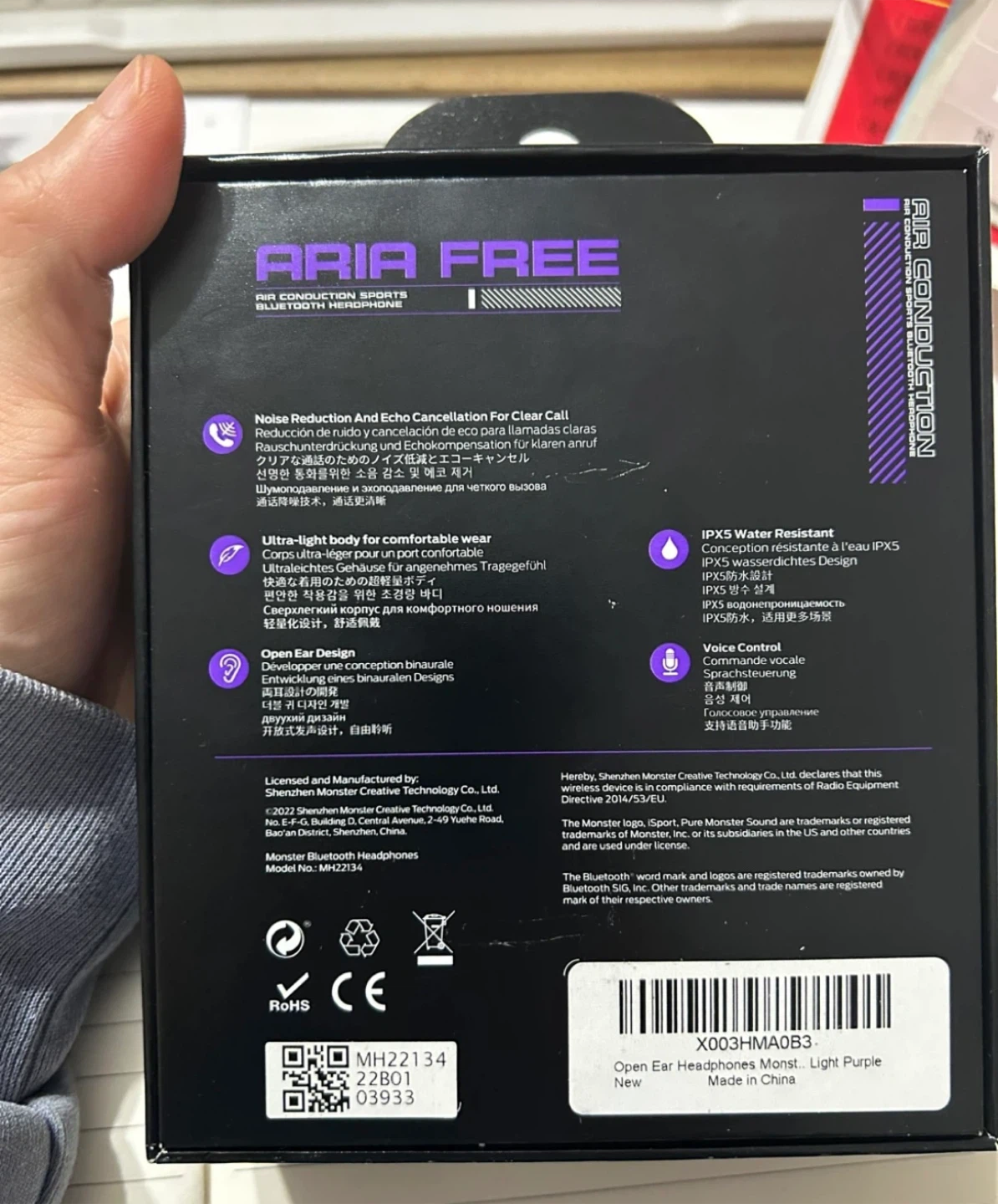 Brand New Monster Aria Free Air Conduction Sports Headphones - photo 4